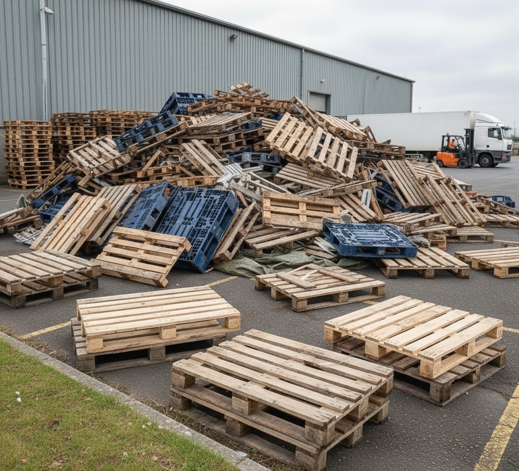 Heat treated pallets with ISPM-15 stamp