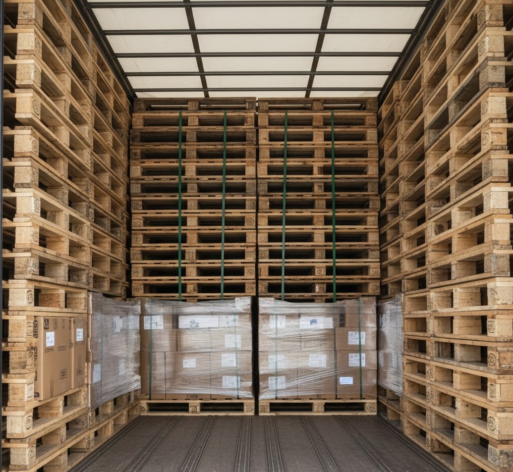 Pallet warehouse background